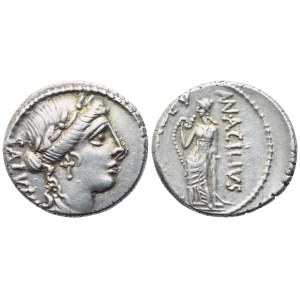 Mn. Acilius Glabrio, Denario, Roma, 49 a.C.; AR (4 g; 18 mm; 6 h)