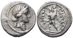 Julius Caesar, Denarius, Military mint moving with Caesar in North Africa, 48-47; AR (3,85 g; 18,7 mm; 6 h)