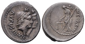 Mn. Cordius Rufus, Denarius, Rome, 46 BC; AR (3,93 g; 19,7 mm; 5 h)