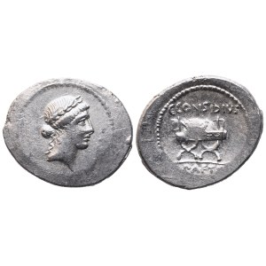 C. Considius Paetus, Denario, 46 a.C.; AR (4,34 g; 22,4 mm; 1 h)