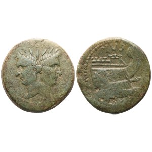 Sextus Pompey, As, Sicily, 45-44 BC; Æ (25,80 g; 31,9 mm; 12 h)