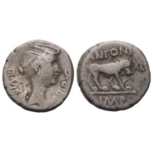 Marco Antonio, Quinario, inizio 42 a.C.; AR (1,68 g; 12 mm; 9 h)