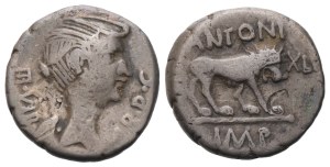 Marcus Antonius, Quinarius, early 42 BC; AR (1,68 g; 12 mm; 9 h)