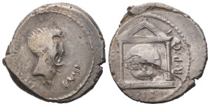 Mark Antony, Denarius, MIlitary mint moving with Mark Antony in Greece, 42 BC; AR (3,60 g; 18 mm; 4 h)
