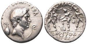 Sextus Pompey, Denarius, 42-40 BC; AR (3,85 g; 17,8 mm; 3 h)