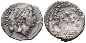 Sextus Pompey, Denarius, 42-40 BC; AR (3,82 g; 18,5 mm; 4 h)