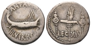 Marcus Antonius, Denarius, 32-31 BC; AR (3,68 g; 17,2 mm; 5 h)
