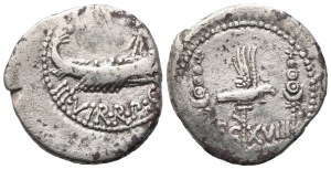 Mark Antony, Denarius, 32-31 BC; AR (3,58 g; 18 mm; 4 h)