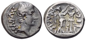 Augustus (27 BC-14 AD), Quinarius, Emerita Augusta, 25-23 BC; AR (1,77 g; 13 mm; 5 h)