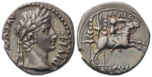 Augustus (27 BC-AD 14), Denarius, Lugdunum, 8 BC; AR (3,81 g; 18 mm)