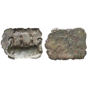 Anonymous, Shipping Tessera, Ostia region, Time of Tiberius, circa 22-37 AD; Æ (1,15 g; 14 mm)