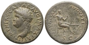 Nero (54-68), Dupondius, Lugdunum, 67; Æ (13,64 g; 30 mm; 6 h)