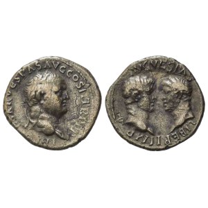 Vespasian with Titus and Domitian as Caesares (69-79), Denarius, Ephesus, AD 70; AR (2,20 g; 17,5 mm)