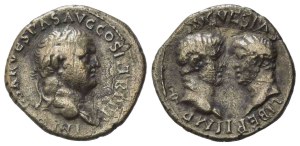 Vespasian with Titus and Domitian as Caesares (69-79), Denarius, Ephesus, AD 70; AR (2,20 g; 17,5 mm)