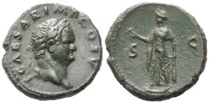 Titus as Caesar (69-79), As, Rome, 76; Æ (12,42 g; 27,2 mm; 6 h)