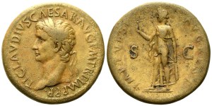 Claudius (41-54), Sestertius struck under Titus (restituition issue), Rome, AD 80-81; Æ (26,20 g; 34 mm; 6 h)