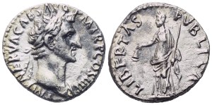 Nerva (96-98), Denarius, Rome, 97; AR (3,28 g; 16,4 mm; 6 h)