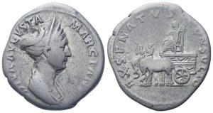 Diva Marciana, Denarius struck under Trajan, Rome, 113; AR (3,09 g; 19 mm; 6 h)