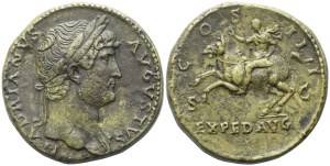 Hadrian (117-138), Sestertius, Rome, 124-125; Æ (22,14 g; 31,8 mm; 6 h)