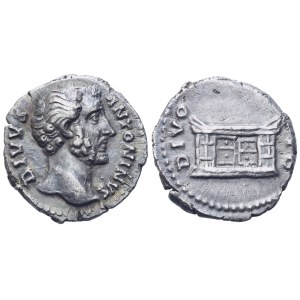 Divus Antoninus Pius (died AD 161), Denarius struck under Marcus Aurelius and Lucius Verus, Rome, 161; AR (3,04 g; 17,2 mm; 6 h)