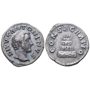 Divus Antoninus Pius (died AD 161), Denarius struck under Marcus Aurelius and Lucius Verus, Rome, 161; AR (3,37 g; 17,8 mm; 6 h)