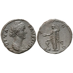 Diva Faustina (died 141), Sestertius struck under Antoninus Pius, Rome, 146-161; Æ (23,55 g; 30 mm; 6 h)