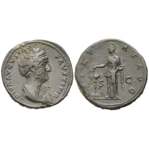 Diva Faustina I (died 141), Sestertius, Rome, after 141; Æ (26,78 g; 33,2 mm; 11 h)