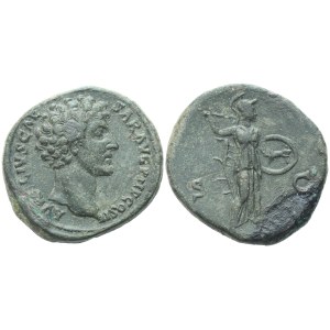 Marcus Aurelius, as Caesar (139-161), Sestertius, Rome, 145; Æ (29,13 g; 31,8 mm; 12 h)