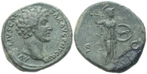Marcus Aurelius, as Caesar (139-161), Sestertius, Rome, 145; Æ (29,13 g; 31,8 mm; 12 h)