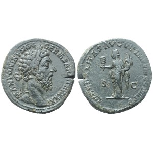 Marcus Aurelius (161-180), Sestertius, Rome, 176-177; Æ (27,89 g; 32 mm; 12 h)