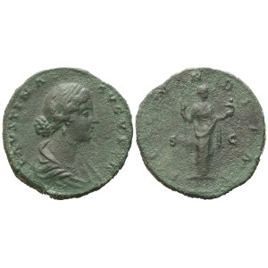 Faustina II (147-175), Sestertius struck under Marcus Aurelius, Rome, 161-175; Æ (24,76 g; 31,5 mm; 12 h)