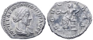 Lucilla Augusta (164-182), Denarius struck under Marcus Aurelius and Lucius Verus, Rome, 161-162; AR (3,21 g; 19 mm; 6 h)