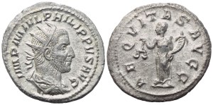 Philip II (247-249), Antoninianus, Antiochia, 247; AR (3,92 g; 22 mm; 12 h)