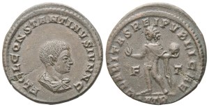Constantine II as Caesar (317-337), Follis struck under Constantine I, Treveri, 317-318; Æ (3,25 g; 20 mm; 12 h)