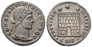 Constantine II as Caesar (316-337), Follis struck under Constantine I, Siscia, c. 326-327; Æ (3,24 g; 18 mm; 6 h)