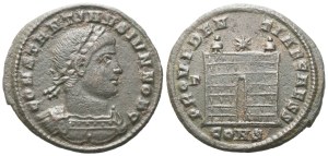 Constantine II as Caesar (317-337), Follis struck under Constantine I, Constantinople, 327-328; AE (2,40 g; 20,2 mm; 11 h)