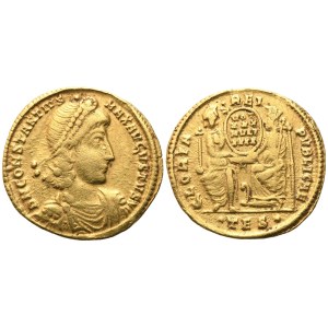 Constantius II (337-361), Solidus, Thessalonica, 353-354; AV (4,14 g; 21,4 mm; 11 h)