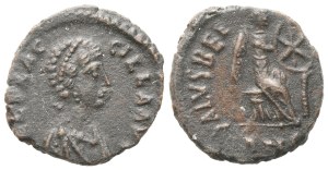 Aelia Flaccilla (wife of Theodosius I) Æ 12mm, Antioch, AD 383; Æ (0,99 g; 12 mm; 6 h)