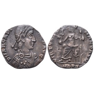 Arcadius (383-408), Siliqua, Milan, 392-402; AR (1,07 g; 14,6 mm; 12 h)