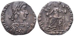 Arcadius (383-408), Siliqua, Milan, 392-402; AR (1,07 g; 14,6 mm; 12 h)