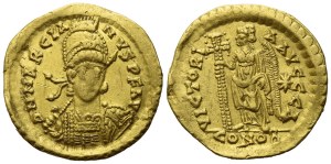 Marcianus (450-457), Solidus; Constantinople; AV (4,36 g; 19,7 mm; 5 h)