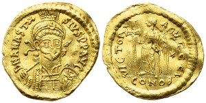 Anastasius I (491-518), Solidus, Constantinople; AV (4,47 g; 21 mm; 7 h)