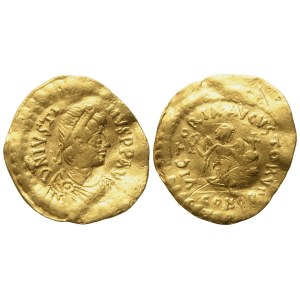 Justin I (518-527), Tremissis; AV (1,43 g; 15,3 mm; 6 h)