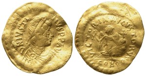 Justin I (518-527), Tremissis; AV (1,43 g; 15,3 mm; 6 h)