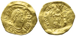 Justinian I (527-565), Tremissis, Constantinople; AV (1,38 g; 15,3 mm; 6 h)