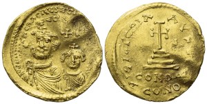 Heraclius (610-641) with Heraclius Constantine, Solidus, Constantinople; AV (4,45 g; 21,3 mm; 6 h)