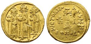Heraclius with Heraclius Constantine and Heraclonas (610-641), Solidus; Costantinople mint; AV (4,42 g; 19 mm; 6 h)