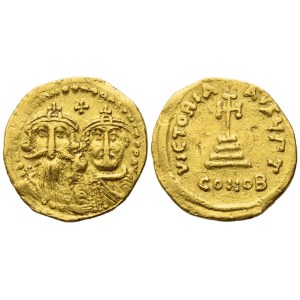 Heraclius (610-641) with Heraclius Constantine, Solidus, Constantinople; AV (4,21 g; 19,4 mm; 6 h)