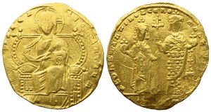 Constantine VII Porphyrogenitus (AD 913-959), with Romanus I Lecapenus (AD 920-944) or Romanus II (after AD 945); Solidus; Constantinople mint. AV (4,60 g; 20,2 mm; 6 h).
