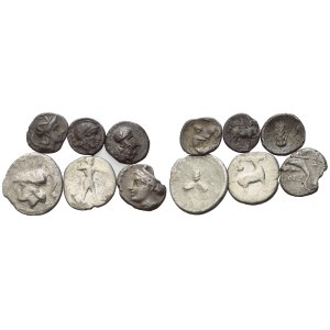 Lot of 7 AR and Æ coins to be catalogued. Lot sold as is, no returns.